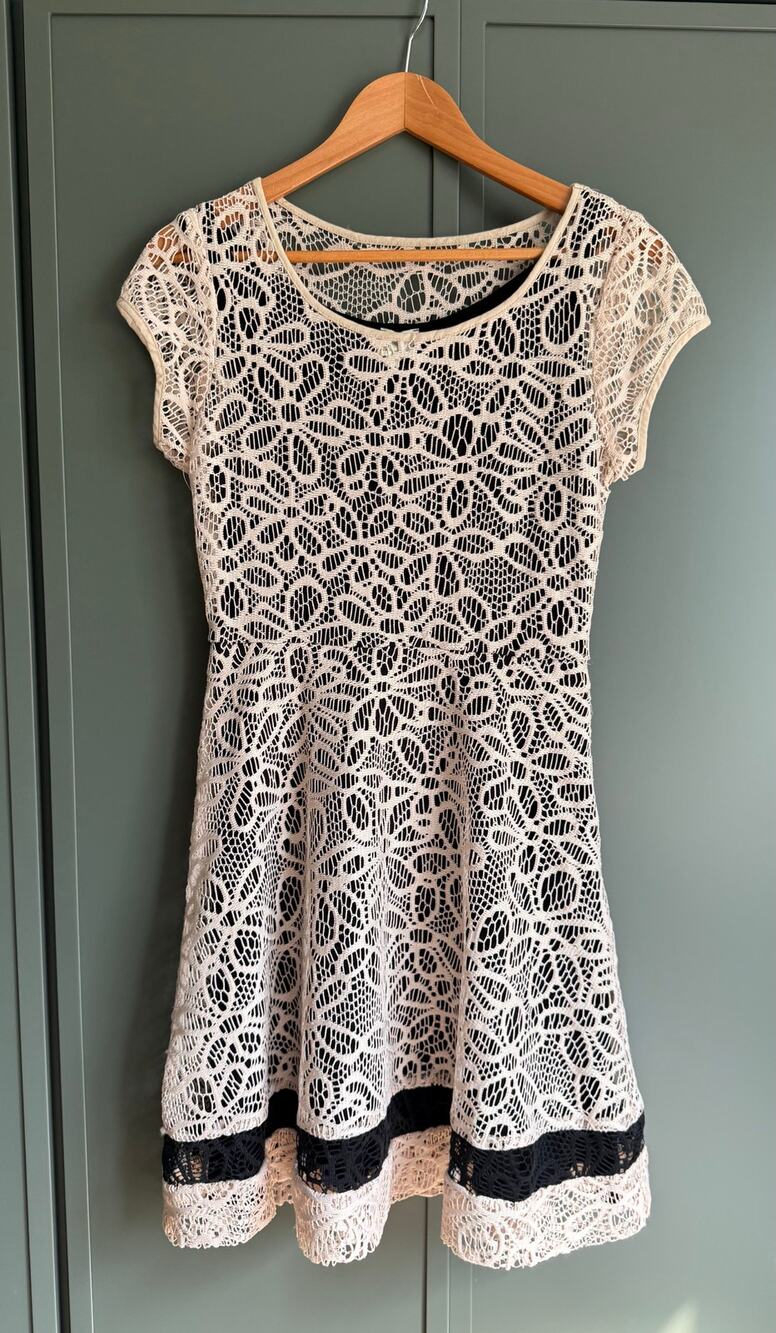 ANTHROPOLOGIE WESTON WEAR sz S layered crochet knit dress VGUC - Picture 1 of 5